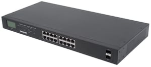 Intellinet 561259 Unmanaged Gigabit-Ethernet-Switch (10/100/1000) mit PoE-Unterstützung, schwarz