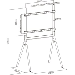 InLine 23132W Stolik pod telewizor lub centrum rozrywki