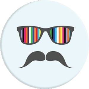 PopSockets Mustache Rainbow Mobiltelefon/Smartphone Grå, Vit