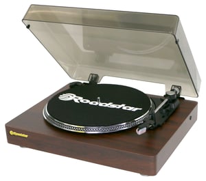 Roadstar TT-385BT-T Plattenteller mit drehbarem Teller Plattenspieler mit Direktantrieb Holz Automatisch