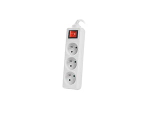 Lanberg PS1-03E-0300-W grenuttag 3 m, 3 x nätuttag, inomhus, vit