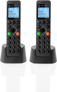 Motorola DOT202 Twin DECT-Telefon – Name und Identifizierung des Anrufers – Schwarz