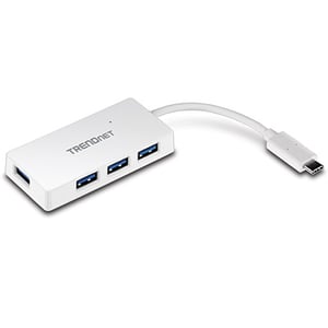 Trendnet TUC-H4E USB 3.2 Gen 1 (3.1 Gen 1) Type-C Hubs and Concentrators, 5000 Mbit/s, White