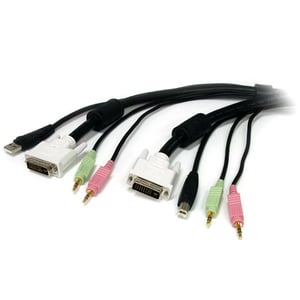 StarTech USBDVI4N1A10 KVM Cable, Black, 3 m