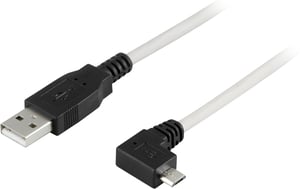 Deltaco USB-302C kabel USB USB 2.0 2 m USB A USB A/Micro-USB B Szary