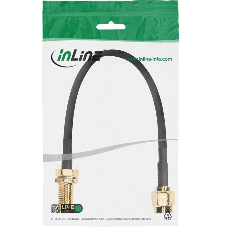 InLine 40860 kabel koncentryczny 0,3 m Czarny