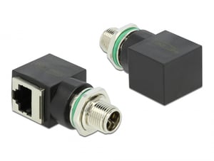 DeLOCK M12-Netzwerkadapter, 8-polig, X-codiert, auf RJ45-Buchse