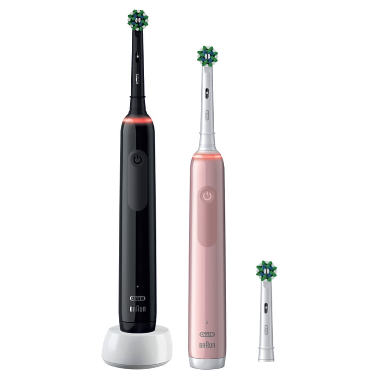 фото Набір із 2-х електричних зубних щіток Oral-B D505 PRO 3 3900N Black + Pink
