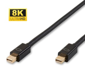 Microconnect MDPMDP2BV1.4 DisplayPort-Kabel, 2 m, Mini DisplayPort, schwarz