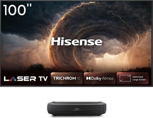 Hisense 100L9HD projektor Projektor ultrakrótkiego rzutu 3000 ANSI lumenów DLP UHD 4K (3840x2160) Czarny, Ciemny Szary