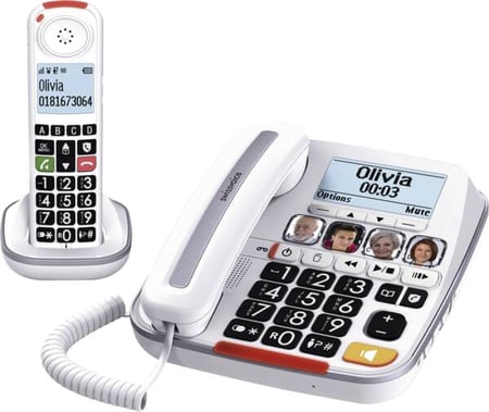 SwissVoice Xtra 3355 Combo Telefon w systemie DECT Nazwa i identyfikacja dzwoniącego Biały