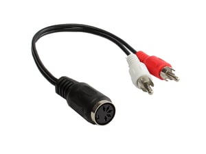 Alcasa AD-5B2CS Audio Cable 0.2 m 2 x RCA DIN (5-pin) Black, Red, White