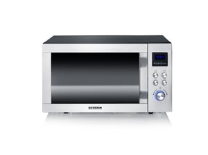 Severin MW 7777 mikrovågsugn för bänkskiva med grill, 25 l, 900 W, svart, rostfritt stål