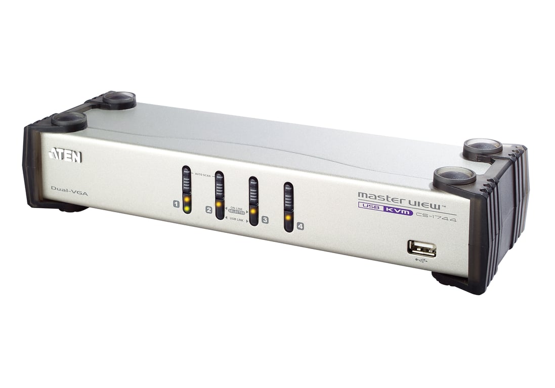 ATEN CS1744 przełącznik KVM Biały