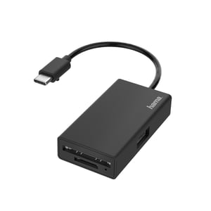 Hama 00200126 USB 2.0 Typ-C-Kartenlesegerät, schwarz