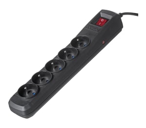 Activejet czarna listwa przeciwprzepięciowa z przewodem ACJ COMBO 5G/5M/BEZP. AUTO/CZ
