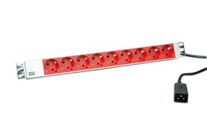 Bachmann 333.936 grenuttag 2 m 9 x nätuttag, inomhus, grå, röd