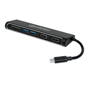 Manhattan 152631 Wired USB 3.2 Gen 1 (3.1 Gen 1) Type-C Docking Station, Black