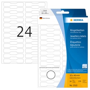 HERMA 2510 Self-Adhesive Labels, White, 600 pcs.