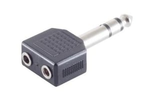 Microconnect AUDANS Adapter für 6,35-mm-Kabel auf 2 x 3,5 mm, schwarz