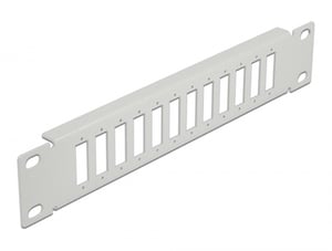 DeLOCK 10-inch Fiber Optic Cross-Connect Panel, 12 Ports SC Duplex/LC Quad, 1U, Gray