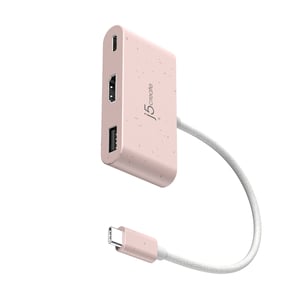 j5create JCA379ER-N USB Type-C-hubbar och koncentratorer 5000 Mbit/s Rosa