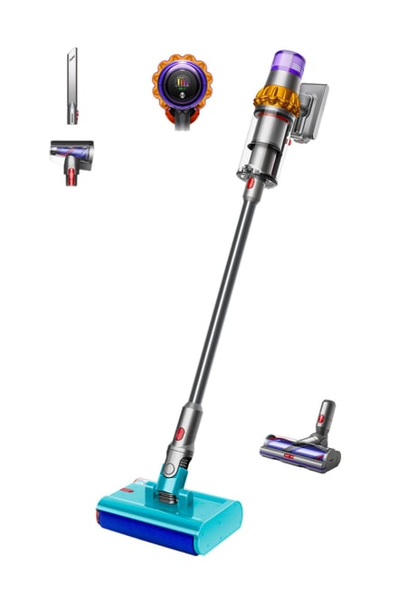 Dyson V15s Detect Submarine Odkurzacz stojący 2 w 1 Bateria Suchy i Mokry Bez worka 0,77 l Nikiel, Żółty