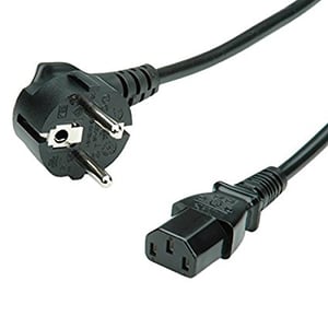 Bachmann 351.167 Power Cable, Black, 0.5 m, F-type C13 Power Plug, Panel Mount