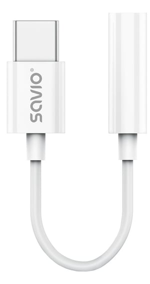 Savio AK-52 kabel do telefonu Biały 0,11 m USB C 3.5mm