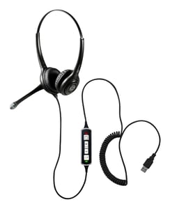 Geemarc Telecom CLA3 A-USB Wired Headset with Headband, Black