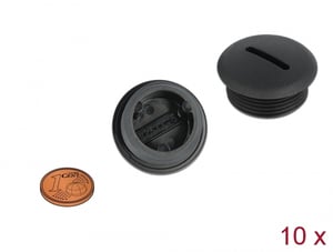 DeLOCK M25 x 1.5 Black Sealing Plug, 10 pieces