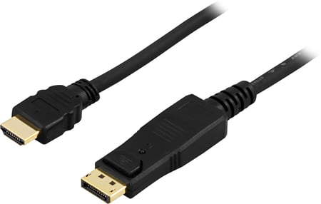 Deltaco DP-3030 adapter kablowy 3 m DisplayPort HDMI Czarny