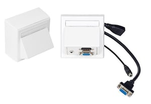 Vivolink WI221192 HDMI + VGA + 3.5mm Power Outlet, White