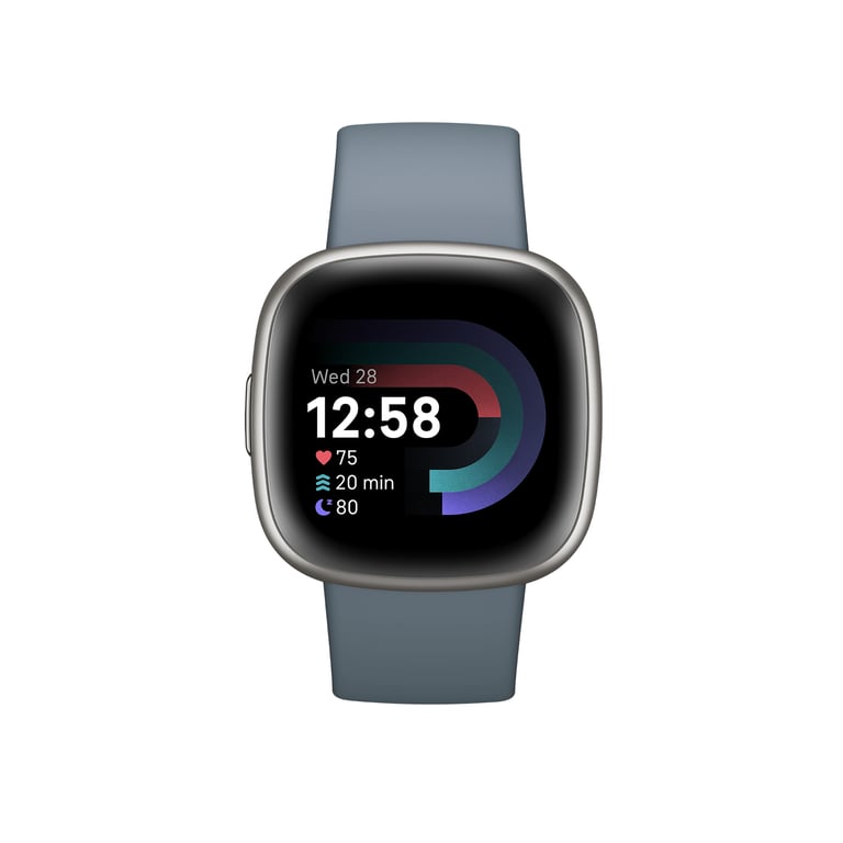 фото Смарт-годинник Fitbit Versa 4 Waterfall Blue/Platinum (FB523SRAG)