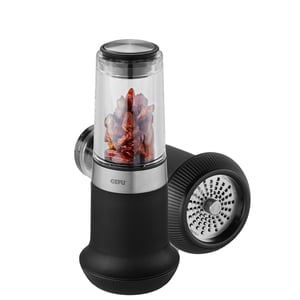 GEFU 34631 Manual Grater / Spiralizer Rotating Grater Black, Transparent