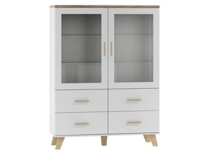 Säng LOTTA 120 2D4S vit + ek sonoma