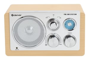 Denver TR-63LW radio, personlig, analog, bambu, silver