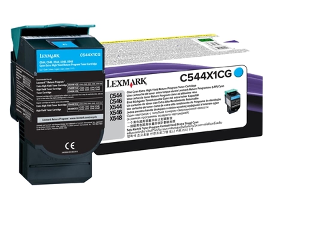 Lexmark C544X1CG kaseta z tonerem 1 szt. Oryginalny Cyjan