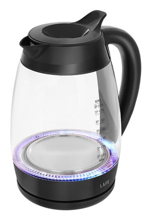 Lafe Essential XL czajnik elektryczny 2 l 2200 W Czarny, Przezroczysty