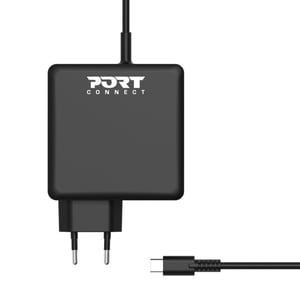 Port Designs 900097B-EU Ladegerät für mobile Geräte – Smartphone, Tablet – Schwarz – Wechselstrom – Schnellladung – Intern
