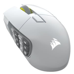 Corsair SCIMITAR ELITE WIRELESS SE gamingmus. På höger sida: RF Wireless + Bluetooth. Optisk sensor, 33 000 DPI.