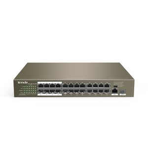 Tenda TEF1126P-24-250W Unmanaged Fast-Ethernet-Netzwerk-Switch (10/100) PoE-Unterstützung Grau