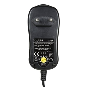 LogiLink PA0167 adapter zasilający/ inwentor Wewnętrzna 12 W Czarny
