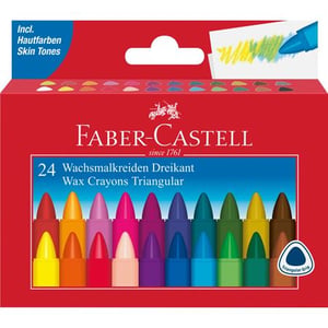 Faber-Castell 120024 Wachsmalstifte, 24 Stück