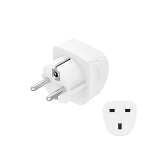 Hama 00223459 Hybrid Type E/F to Type G (UK) Power Plug Adapter, White