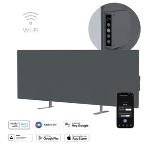 AENO Premium Eco Smart, Grzejnik elektryczny, szkło hartowane, 700W, wyświetlacz, Szary