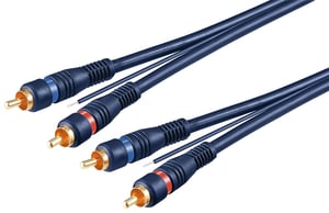 Goobay 50175 kabel audio 5 m 2 x RCA Niebieski, Czerwony