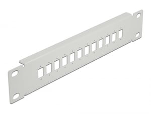 DeLOCK 10-inch Fiber Optic Cross-Connect Panel, 12 Ports (SC Simplex/LC Duplex), 1U, Gray