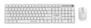 Gembird Trådlöst tangentbords- och muspaket, Silent Key Pro Business, vitt, US-layout