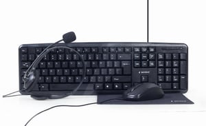 Gembird KBS-UO4-01 tangentbord Medföljande mus Kontor USB QWERTY US English Svart